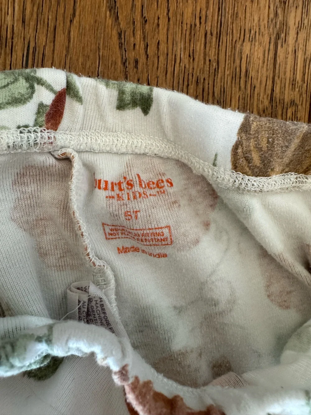 Burt’s Bees Organic Cotton Pumpkin Halloween Pajama Set Size 5